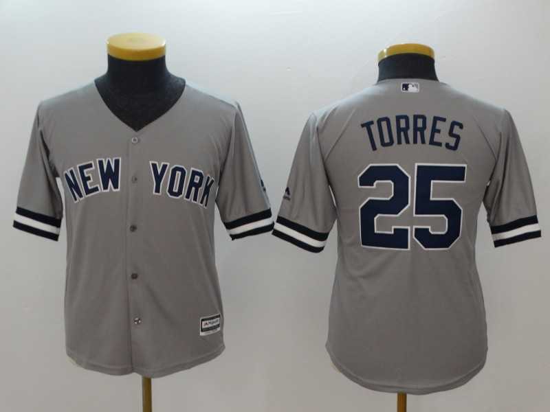 Youth Yankees 25 Gleyber Torres Gray Cool Base Stitched Baseball Jerseys,We sell and wholesale Youth Yankees 25 Gleyber Torres Gray Cool Base Stitched Baseball Jerseys on line form chian!